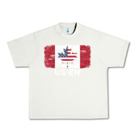 Pistachio us eh american canadian flag canada day leaf with usa flag inside Urban Heavy Tee - linhVisuals