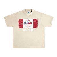Sandshell us eh american canadian flag canada day leaf with usa flag inside Urban Heavy Tee - linhVisuals