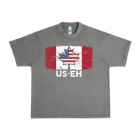 Tornado us eh american canadian flag canada day leaf with usa flag inside Urban Heavy Tee - linhVisuals