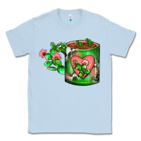Dusty Blue Cactus Coffee cup Classic Tee - FaDigitalArtStudio