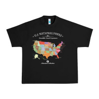 Black us national parks map colorful with all 59 national parks Urban Heavy Tee - linhVisuals