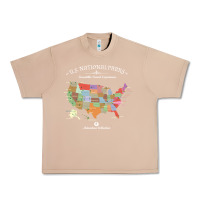 Burro us national parks map colorful with all 59 national parks Urban Heavy Tee - linhVisuals