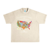 Us National Parks Map Colorful With All 59 National Parks Urban Heavy Tee | Teevron