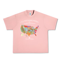 Salmon us national parks map colorful with all 59 national parks Urban Heavy Tee - linhVisuals