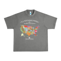 Tornado us national parks map colorful with all 59 national parks Urban Heavy Tee - linhVisuals
