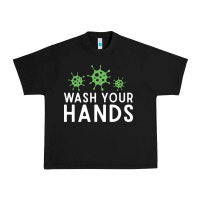 Black wash your hands green germs graphic Urban Heavy Tee - linhVisuals