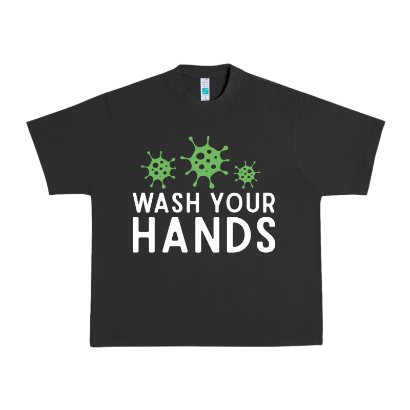 Wash Your Hands Green Germs Graphic Urban Heavy Tee by linhVisuals | Teevron