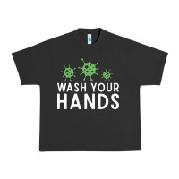 Pigment Black wash your hands green germs graphic Urban Heavy Tee - linhVisuals