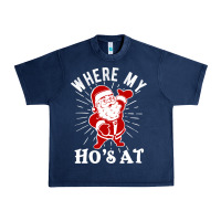 Navy where my ho's at funny santa christmas pun naughty xmas humor gift Urban Heavy Tee - linhVisuals
