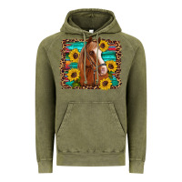 Vintage Olive horse sunflowers turquoise wooden serape leopard Vintage Hoodie - Artiststas