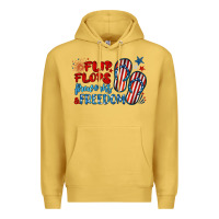 Antique Gold flip flops fireworks & freedom Premium Hoodie - BarkalooDesign