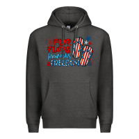 Charcoal Heather flip flops fireworks & freedom Premium Hoodie - BarkalooDesign