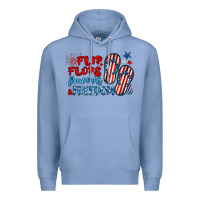 Colony Blue flip flops fireworks & freedom Premium Hoodie - BarkalooDesign