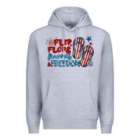 Heather Grey flip flops fireworks & freedom Premium Hoodie - BarkalooDesign