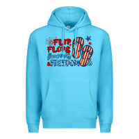 Ocean Blue flip flops fireworks & freedom Premium Hoodie - BarkalooDesign
