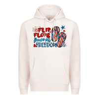 Pale Pink flip flops fireworks & freedom Premium Hoodie - BarkalooDesign