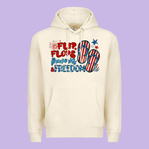 Flip Flops Fireworks & Freedom Premium Hoodie Designed By Barkaloodesign