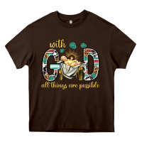 Chocolate Brown with god all things are possible with baby jesus bbs Heavy Core Tee - BundleAndBundleShop