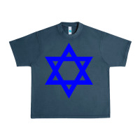 Midnight Navy star of david Urban Heavy Tee - linhVisuals