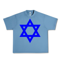 Pebble Blue star of david Urban Heavy Tee - linhVisuals