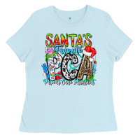 Baby Blue Santas Favorite PCA Patient Care Assistant Ladies Tee - CowhideDigitalArt