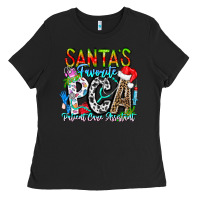 Black Santas Favorite PCA Patient Care Assistant Ladies Tee - CowhideDigitalArt