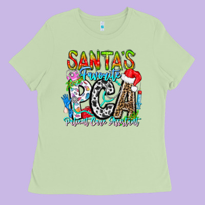 Santas Favorite Pca Patient Care Assistant Ladies Tee Designed By Cowhidedigitalart
