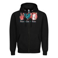 Black Peace Love Goats Zipper Hoodie - Jasminsmagicworld