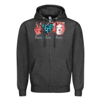 Charcoal Heather Peace Love Goats Zipper Hoodie - Jasminsmagicworld