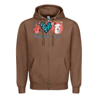 Chestnut Peace Love Goats Zipper Hoodie - Jasminsmagicworld