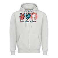 Dove Grey Peace Love Goats Zipper Hoodie - Jasminsmagicworld