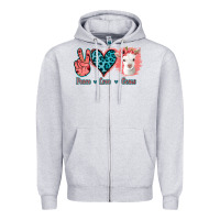 Heather Grey Peace Love Goats Zipper Hoodie - Jasminsmagicworld