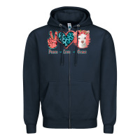 Navy Peace Love Goats Zipper Hoodie - Jasminsmagicworld