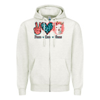 Oatmeal Heather Peace Love Goats Zipper Hoodie - Jasminsmagicworld