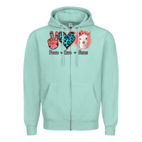 Seafoam Peace Love Goats Zipper Hoodie - Jasminsmagicworld