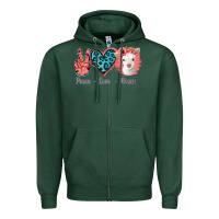 Sports Green Peace Love Goats Zipper Hoodie - Jasminsmagicworld