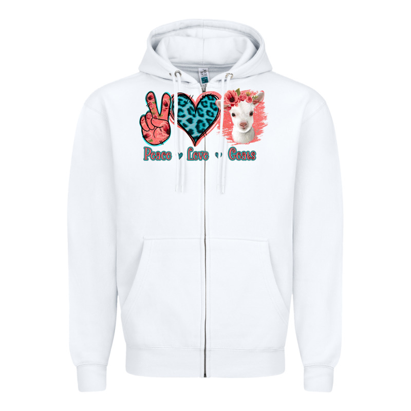 Peace Love Goats Zipper Hoodie by Jasminsmagicworld | Teevron