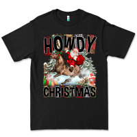 Black Howdy Christmas Rodeo Santa Premium Tee - FaDigitalArtStudio