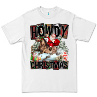 White Howdy Christmas Rodeo Santa Premium Tee - FaDigitalArtStudio
