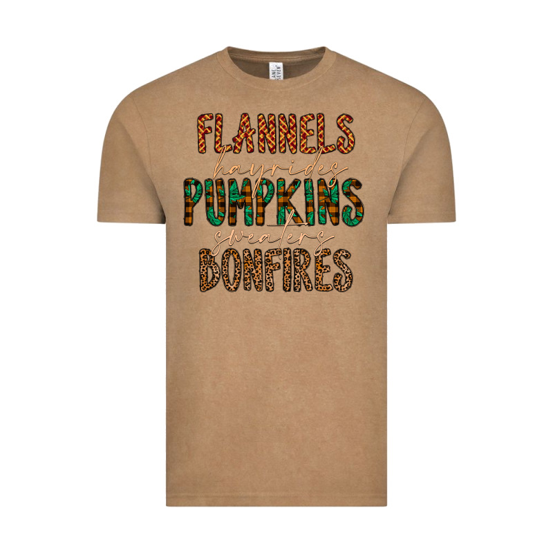 Flannels Hayrides Pumpkins Bonfires Vintage Tee by CowhideDigitalArt | Teevron