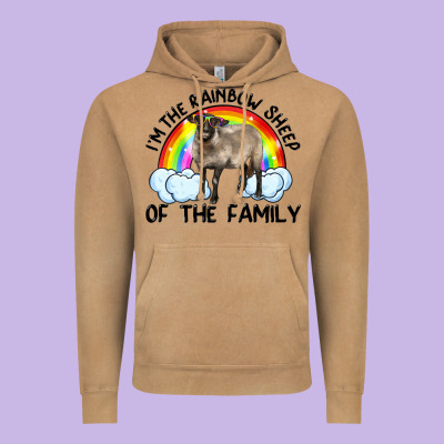 I'm The Rainbow Sheep Of The Family Suffolk Sheep Black Face Sheep Vintage Hoodie Designed By Artiststas