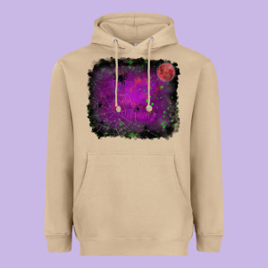 Halloween Backround Moon Heavyweight Hoodie Designed By Ranaportraitstore