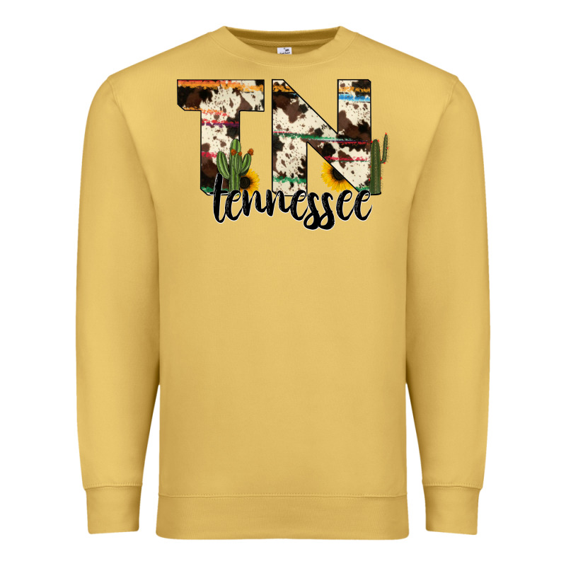 Tenesse State Cowhide Serape Cactus Premium Sweatshirt by RanaPortraitStore | Teevron