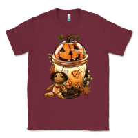 Burgundy Halloween Jack O Lantern Bobba Cup Classic Tee - FaDigitalArtStudio