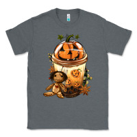 Charcoal Heather Halloween Jack O Lantern Bobba Cup Classic Tee - FaDigitalArtStudio