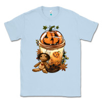 Dusty Blue Halloween Jack O Lantern Bobba Cup Classic Tee - FaDigitalArtStudio
