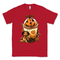 Red Halloween Jack O Lantern Bobba Cup Classic Tee - FaDigitalArtStudio