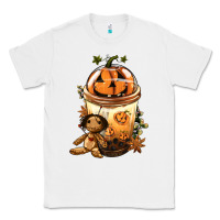 White Halloween Jack O Lantern Bobba Cup Classic Tee - FaDigitalArtStudio