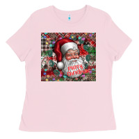 Bubblegum Pink merry christmas Ladies Tee - CowhideDigitalArt