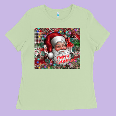 Merry Christmas Ladies Tee Designed By Cowhidedigitalart